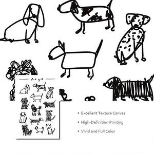 Dogs Black and White Print Animal Dogs Breed Drawing Wall Art Kids Room Decoration Dog Lover Gift Poster Picture Canvas Painting