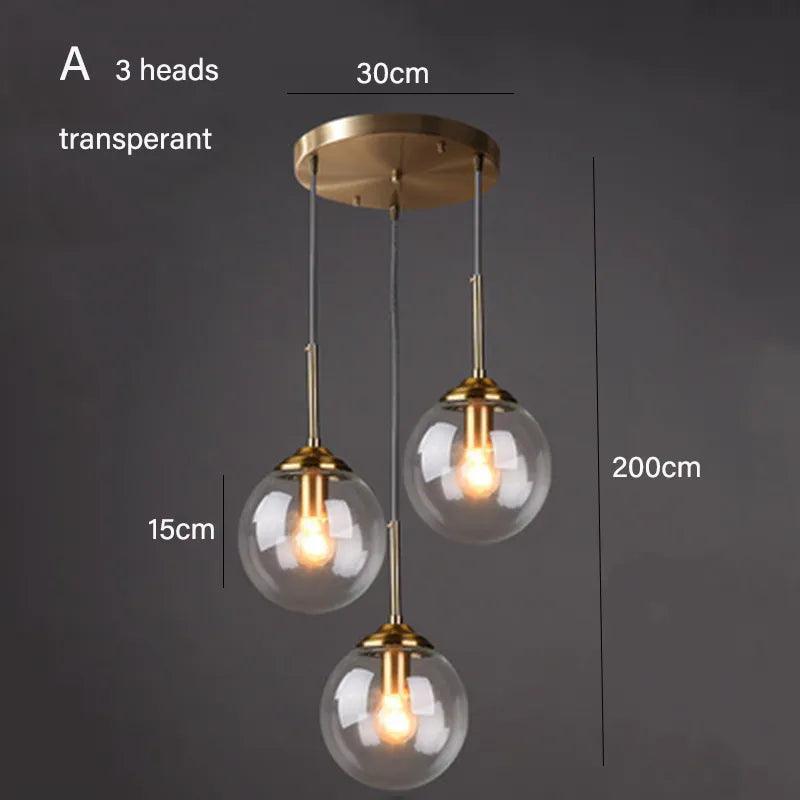 Dropshipping Modern Glass Ball Chandelier Nordic Retro Long Staircase Pendant Lamp for Living Room Home Decor Lighting Fixtures