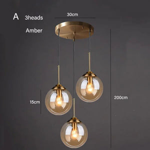 Dropshipping Modern Glass Ball Chandelier Nordic Retro Long Staircase Pendant Lamp for Living Room Home Decor Lighting Fixtures