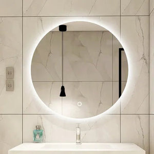 Easy use waterproof frameless led round mirror bath mirror with lights touch screen sensor mirror light bathroom