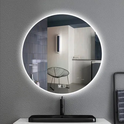 Easy use waterproof frameless led round mirror bath mirror with lights touch screen sensor mirror light bathroom