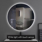 Easy use waterproof frameless led round mirror bath mirror with lights touch screen sensor mirror light bathroom