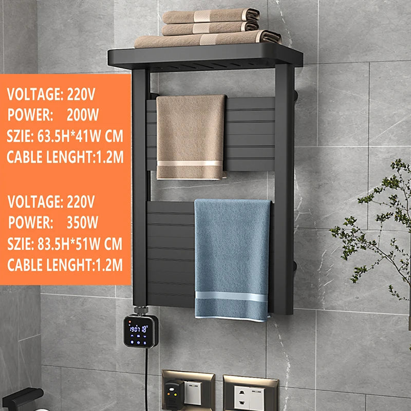 Electric Bath Towel Warmer Heating Towel Shelf Towel Dryer Heated Electric Towel Rack Smart Home Electric Towel Dryer