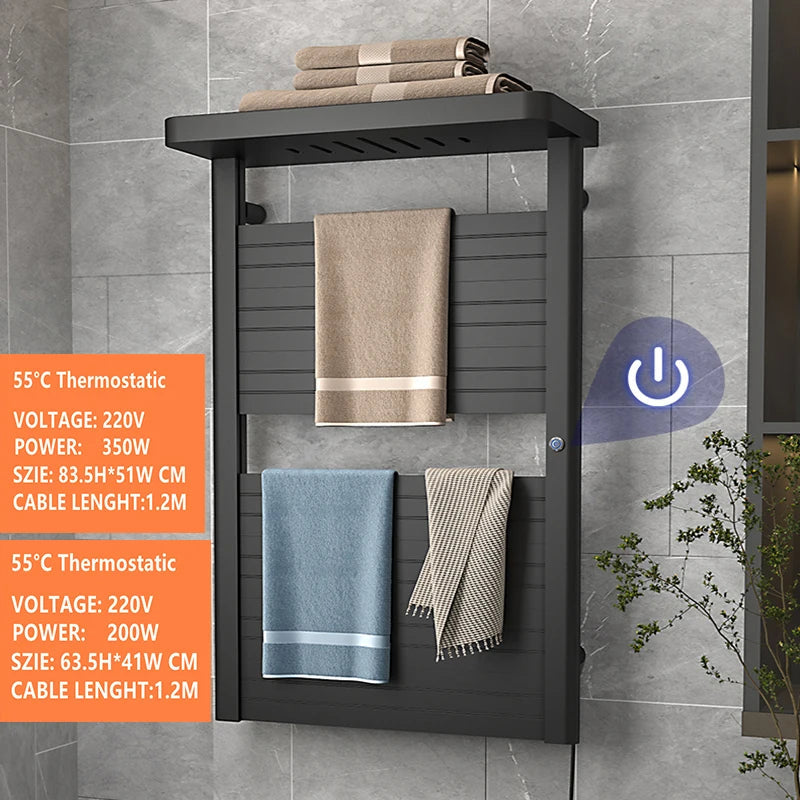 Electric Bath Towel Warmer Heating Towel Shelf Towel Dryer Heated Electric Towel Rack Smart Home Electric Towel Dryer