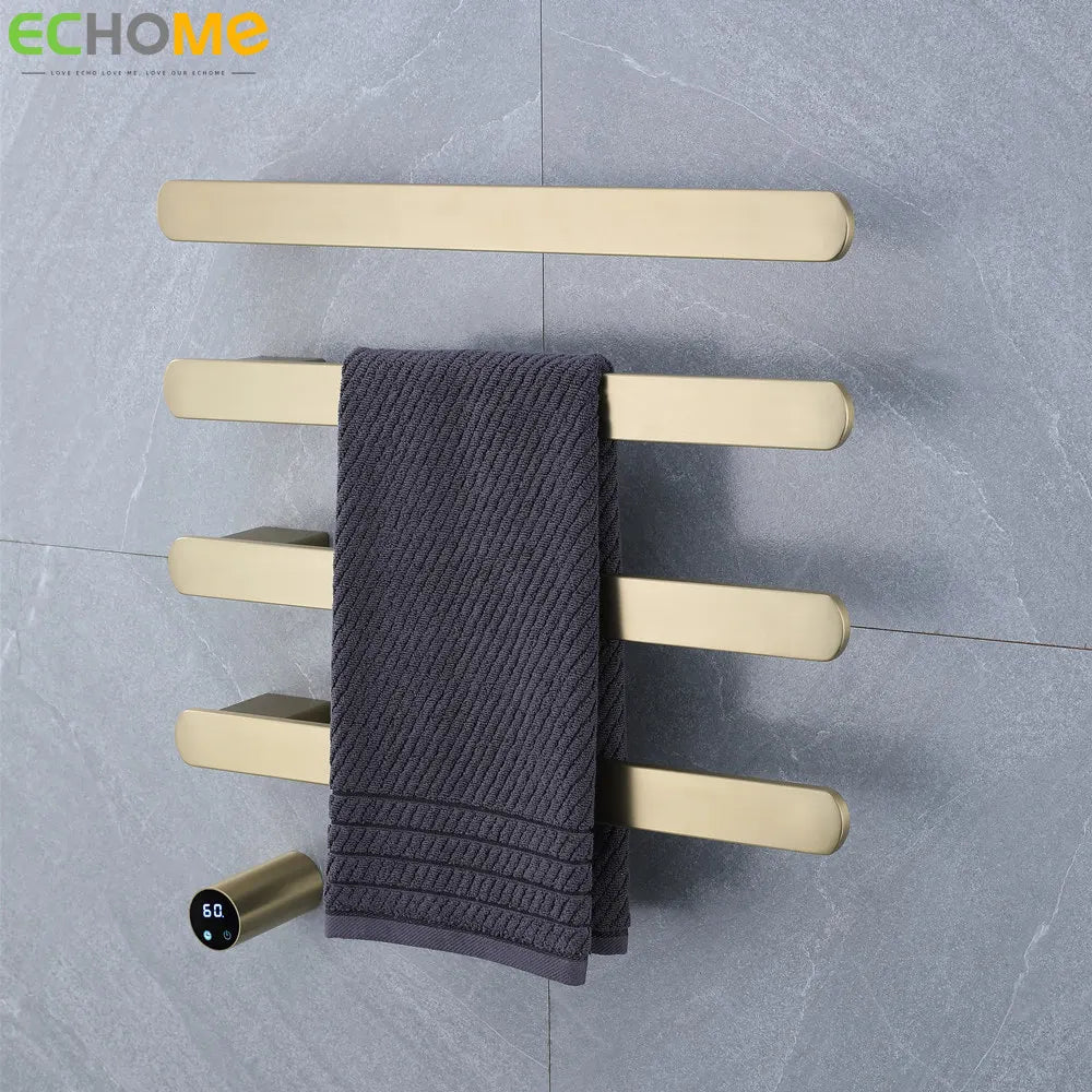 Electric Heated Towel Rack 304 Stainless Steel Hidden Installation Towel Drying Rack Constant Temperature Brushed Towel Warmer