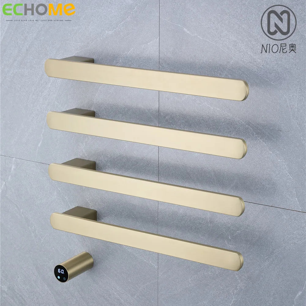 Electric Heated Towel Rack 304 Stainless Steel Hidden Installation Towel Drying Rack Constant Temperature Brushed Towel Warmer