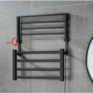 Electric Heated Towel Warmer Rack for Bathroom Wall Mounted Drying Rail Plug-in Heating Bath Towel Warmly and Dry