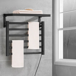 Electric Heated Towel Warmer Rack for Bathroom Wall Mounted Drying Rail Plug-in Heating Bath Towel Warmly and Dry