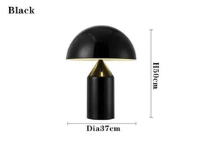 Electroplating Nordic Black White Gold Mushroom Table Lamp for Desk Living Dining Room Bedroom Bedside Metal LED Desktop Decorat