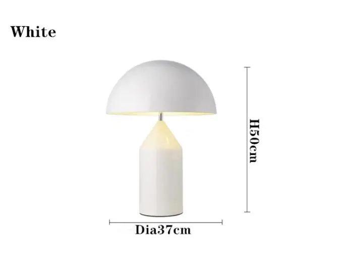 Electroplating Nordic Black White Gold Mushroom Table Lamp for Desk Living Dining Room Bedroom Bedside Metal LED Desktop Decorat