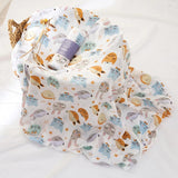 Elinfant 100% cotton 120*110cm 2 Layers Newborn Baby Bath Towel Wrap Muslin Swaddle Blankets Wholesale Dropshipping