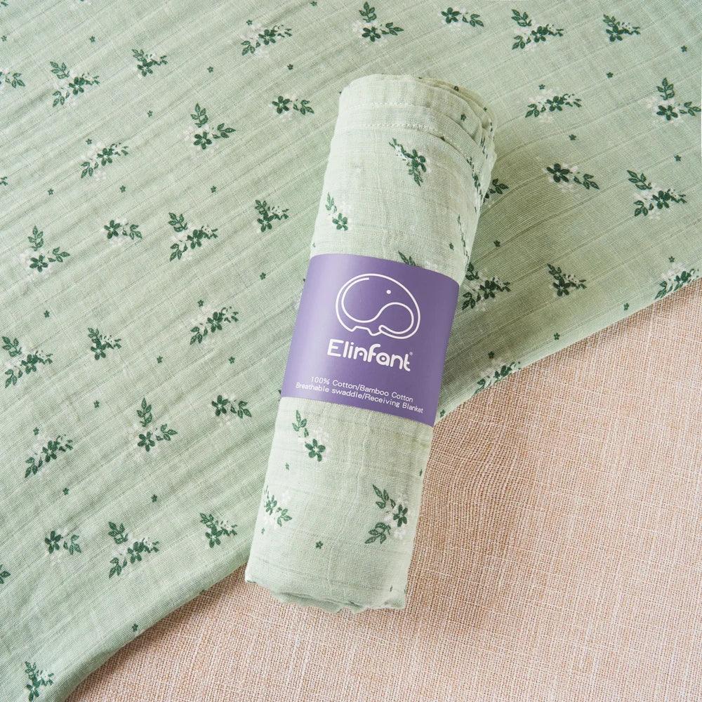 Elinfant 100% cotton 120*110cm 2 Layers Newborn Baby Bath Towel Wrap Muslin Swaddle Blankets Wholesale Dropshipping