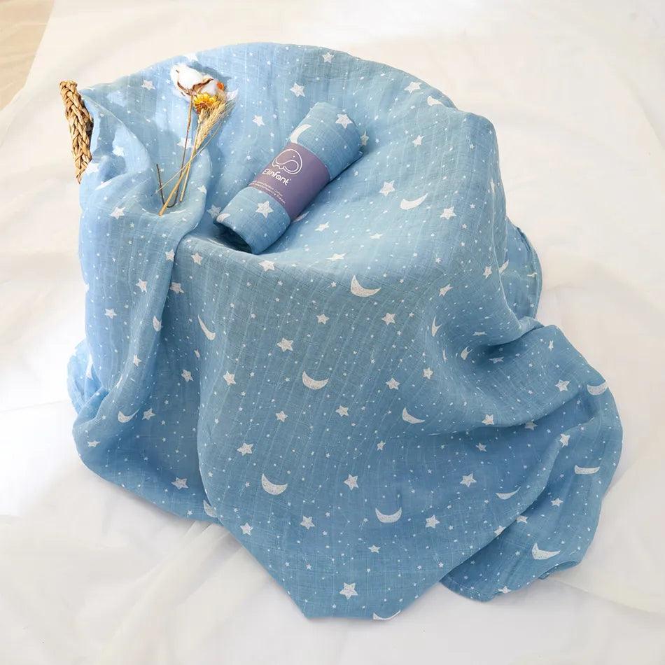 Elinfant 100% cotton 120*110cm 2 Layers Newborn Baby Bath Towel Wrap Muslin Swaddle Blankets Wholesale Dropshipping