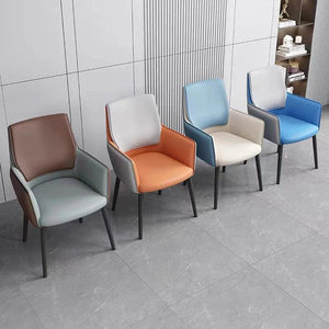 Ergonomic Kitchen Dining Chairs Modern PU Leather Balcony Luxury Arm Dining Chairs Office Relax Silla Comedor Furniture BL50CY