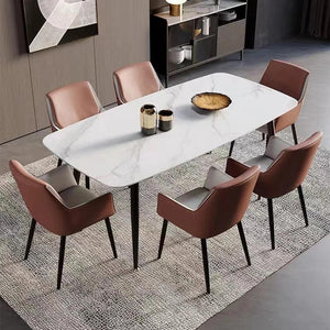 Ergonomic Kitchen Dining Chairs Modern PU Leather Balcony Luxury Arm Dining Chairs Office Relax Silla Comedor Furniture BL50CY