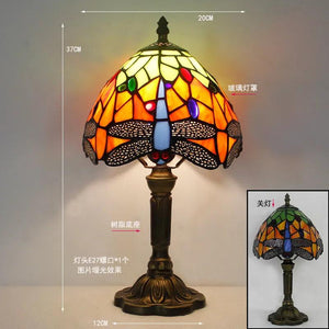 European Tiffany Retro Restaurant Bar Cafe Stained Glass Bedside Bedroom Creative Small Table Lamp E27 AC110V 220V