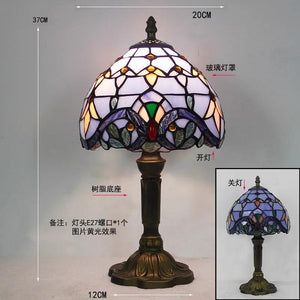 European Tiffany Retro Restaurant Bar Cafe Stained Glass Bedside Bedroom Creative Small Table Lamp E27 AC110V 220V