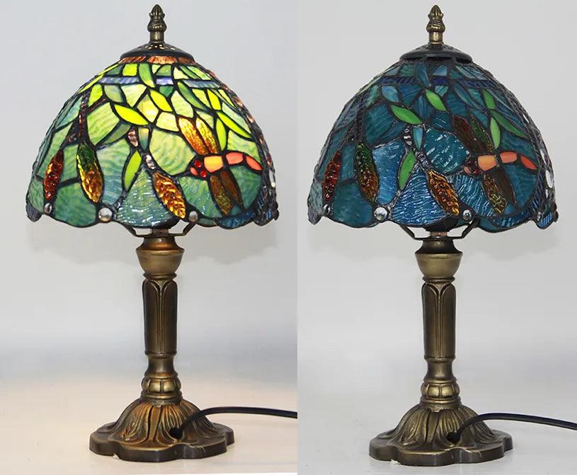 European Tiffany Retro Restaurant Bar Cafe Stained Glass Bedside Bedroom Creative Small Table Lamp E27 AC110V 220V