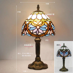 European Tiffany Retro Restaurant Bar Cafe Stained Glass Bedside Bedroom Creative Small Table Lamp E27 AC110V 220V