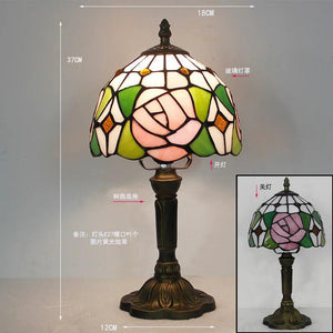 European Tiffany Retro Restaurant Bar Cafe Stained Glass Bedside Bedroom Creative Small Table Lamp E27 AC110V 220V