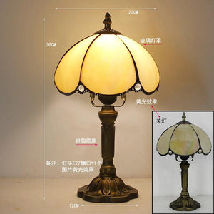 European Tiffany Retro Restaurant Bar Cafe Stained Glass Bedside Bedroom Creative Small Table Lamp E27 AC110V 220V