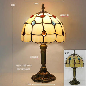 European Tiffany Retro Restaurant Bar Cafe Stained Glass Bedside Bedroom Creative Small Table Lamp E27 AC110V 220V