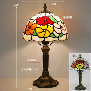 European Tiffany Retro Restaurant Bar Cafe Stained Glass Bedside Bedroom Creative Small Table Lamp E27 AC110V 220V