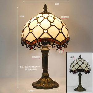 European Tiffany Retro Restaurant Bar Cafe Stained Glass Bedside Bedroom Creative Small Table Lamp E27 AC110V 220V