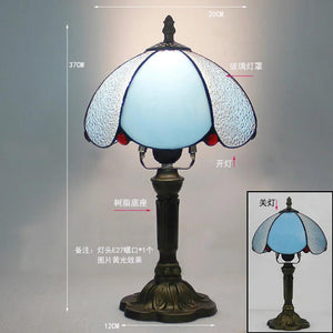 European Tiffany Retro Restaurant Bar Cafe Stained Glass Bedside Bedroom Creative Small Table Lamp E27 AC110V 220V