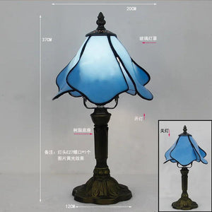 European Tiffany Retro Restaurant Bar Cafe Stained Glass Bedside Bedroom Creative Small Table Lamp E27 AC110V 220V