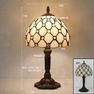 European Tiffany Retro Restaurant Bar Cafe Stained Glass Bedside Bedroom Creative Small Table Lamp E27 AC110V 220V