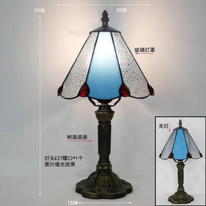 European Tiffany Retro Restaurant Bar Cafe Stained Glass Bedside Bedroom Creative Small Table Lamp E27 AC110V 220V