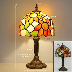 European Tiffany Retro Restaurant Bar Cafe Stained Glass Bedside Bedroom Creative Small Table Lamp E27 AC110V 220V