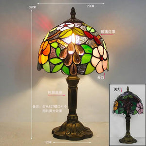 European Tiffany Retro Restaurant Bar Cafe Stained Glass Bedside Bedroom Creative Small Table Lamp E27 AC110V 220V