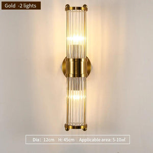 FSS Modern Luxury Gold Crystal Wall Lamp LED Simple Shell Light For Living Room Bedroom Background Bedside Staircase Aisle