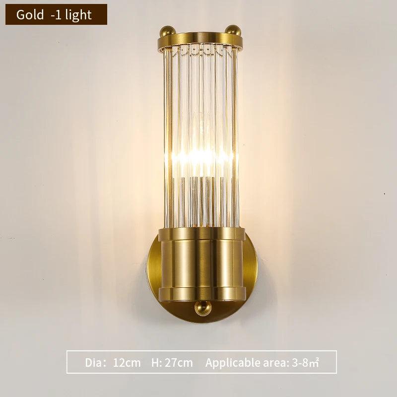 FSS Modern Luxury Gold Crystal Wall Lamp LED Simple Shell Light For Living Room Bedroom Background Bedside Staircase Aisle