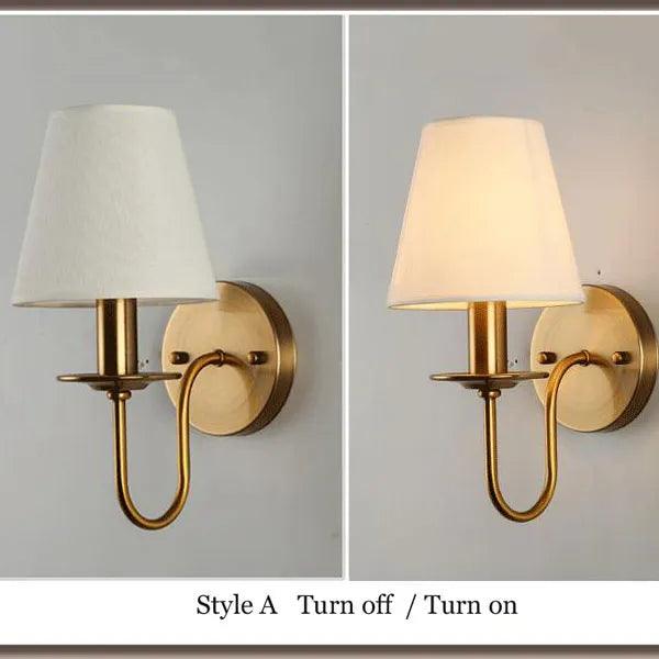 Fabric E14 Wall Lamp Bedroom Bedside Lamp Modern Simple European Style Living Room Hotel Study Office Wall Light Corridor Lamp