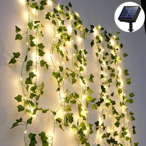 Fairy Lights 10m 100LED /5M 50 LED Solar Lights Maple Leaf Waterproof Outdoor Garland Solar Lamp Christmas for Garden Decoration