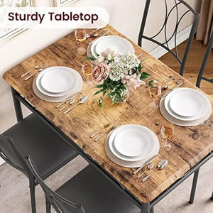 Fancihabor Kitchen Table and Chairs for 4, Dining Table Set for 4, Rectangular Dining Room Table Set with 4 Upholstered Chairs