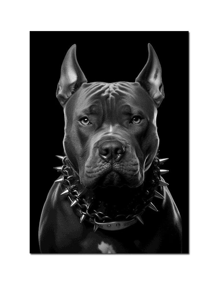 Fashion Black Doberman Dog Lion With A Pistol Poster Canvas Painting Luxury Animal Wall Art Picture For Living Room Home Decor