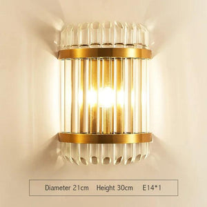 Fast shipping Crystal Golden Modern Indoor Wall Light For Bedroom Bedside Living Room Decoration LED Sconce Lamp Bathroom