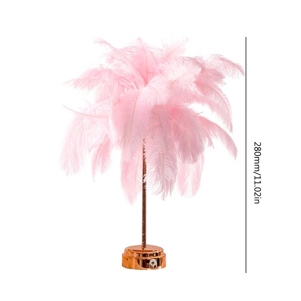 Feather Table Lamp Night Light Home Bedroom Lamps Party Wedding Romantic Room Decoration LED Desk Lamp