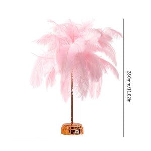 Feather Table Lamp Night Light Home Bedroom Lamps Party Wedding Romantic Room Decoration LED Desk Lamp