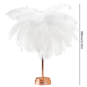 Feather Table Lamp Night Light Home Bedroom Lamps Party Wedding Romantic Room Decoration LED Desk Lamp