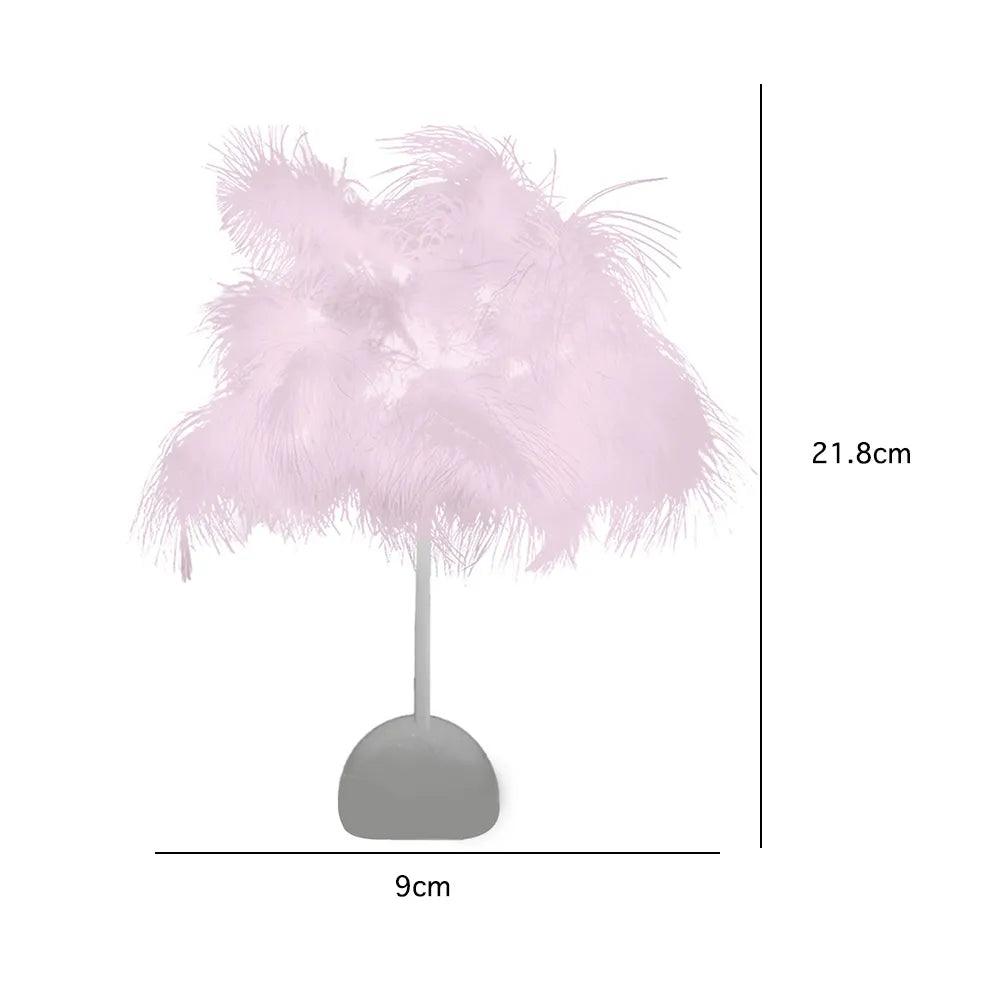 Feather Table Lamp Night Light Home Bedroom Lamps Party Wedding Romantic Room Decoration LED Desk Lamp