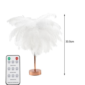 Feather Table Lamp Night Light Home Bedroom Lamps Party Wedding Romantic Room Decoration LED Desk Lamp