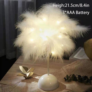 Feather Table Lamp Night Light Home Bedroom Lamps Party Wedding Romantic Room Decoration LED Desk Lamp Wedding Christmas