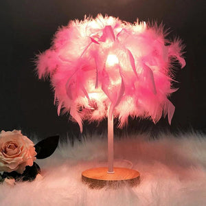 Feather Table Lamp Night Light Home Bedroom Lamps Party Wedding Romantic Room Decoration LED Desk Lamp Wedding Christmas