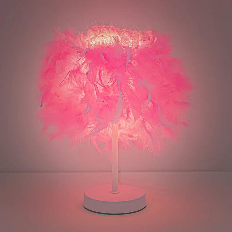 Feather Table Lamp Night Light Home Bedroom Lamps Party Wedding Romantic Room Decoration LED Desk Lamp Wedding Christmas