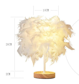 Feather Table Lamp Night Light Home Bedroom Lamps Party Wedding Romantic Room Decoration LED Desk Lamp Wedding Christmas